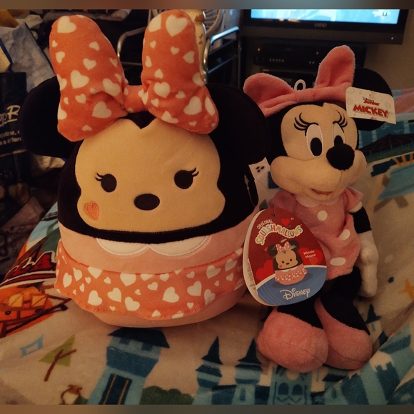 Disney Other - Disney Minnie Mouse Plush Bundle Of Two Squishmallow And Disney Junior Doll NWT